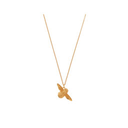 3D Bee Pendant Necklace Gold