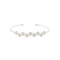  Daisy Open Ended Bangle Silver & Gold 