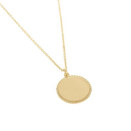  Engravables Disc Necklace Gold 