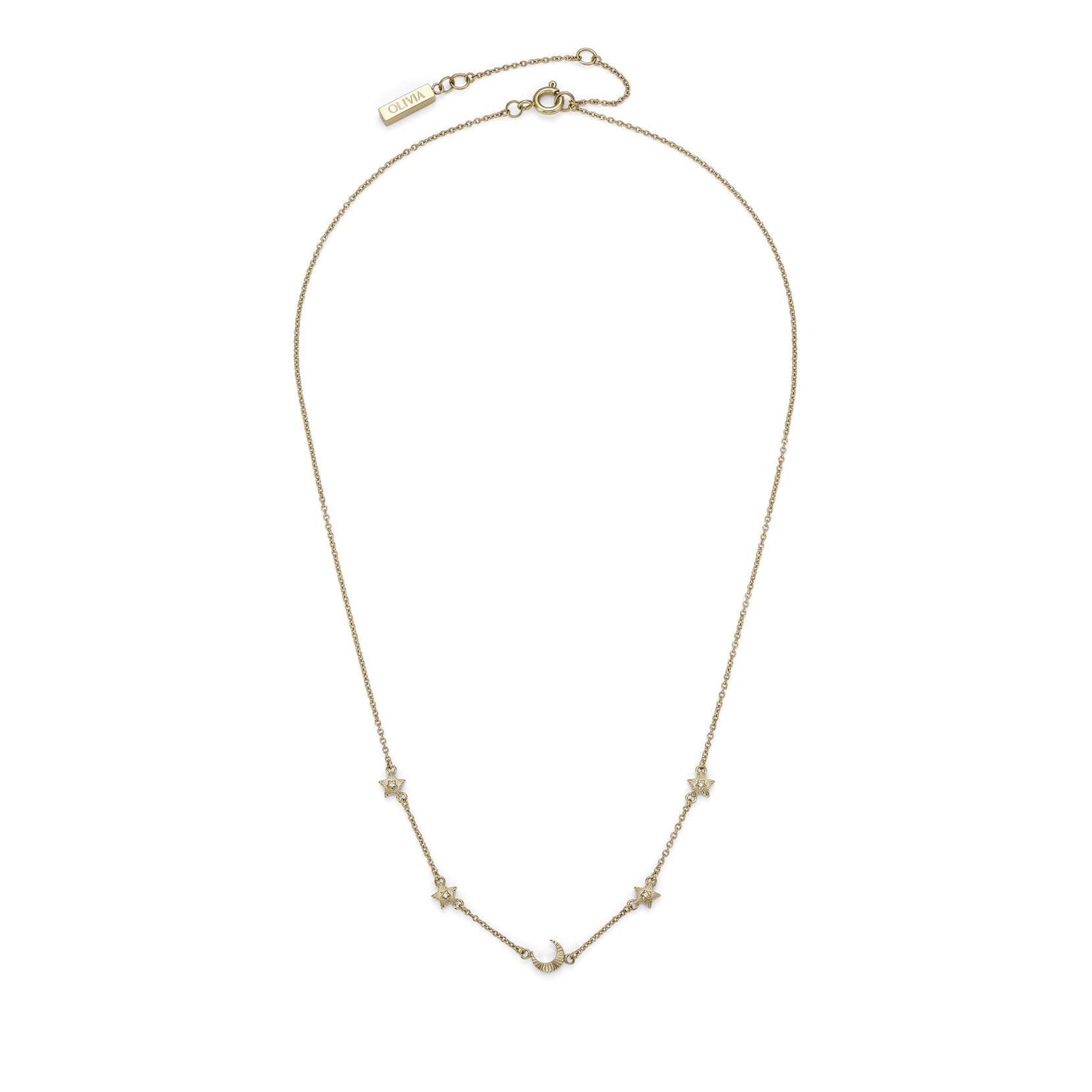 Celestial Mini North Star and Moon Gold Plated Necklace