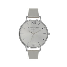  Big Dial Grey And Silver Watch 