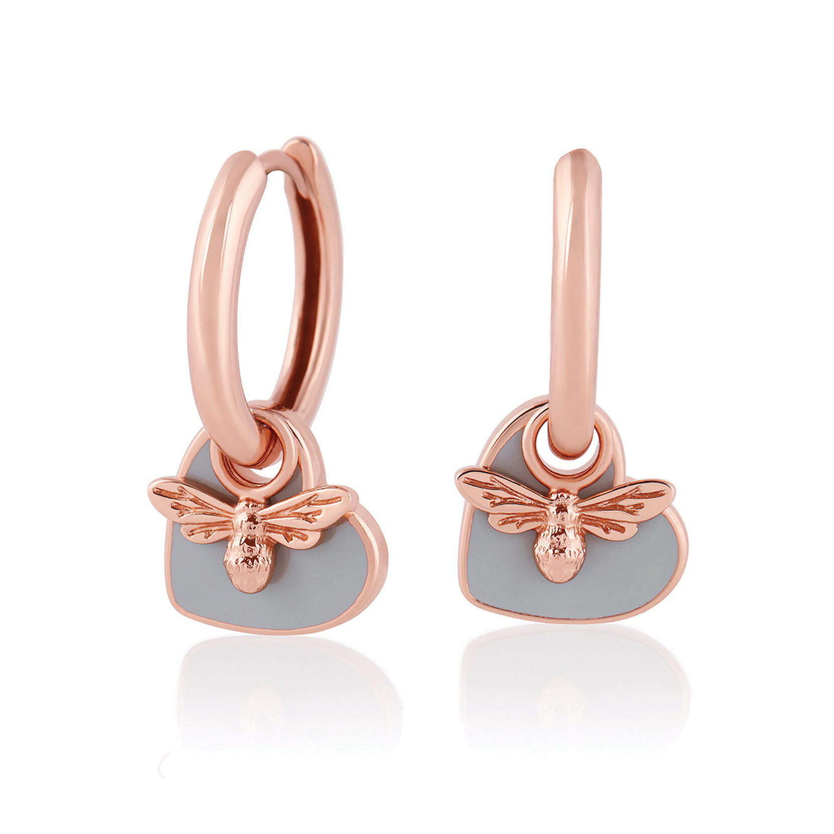 Rose Gold Heart Huggie Hoops