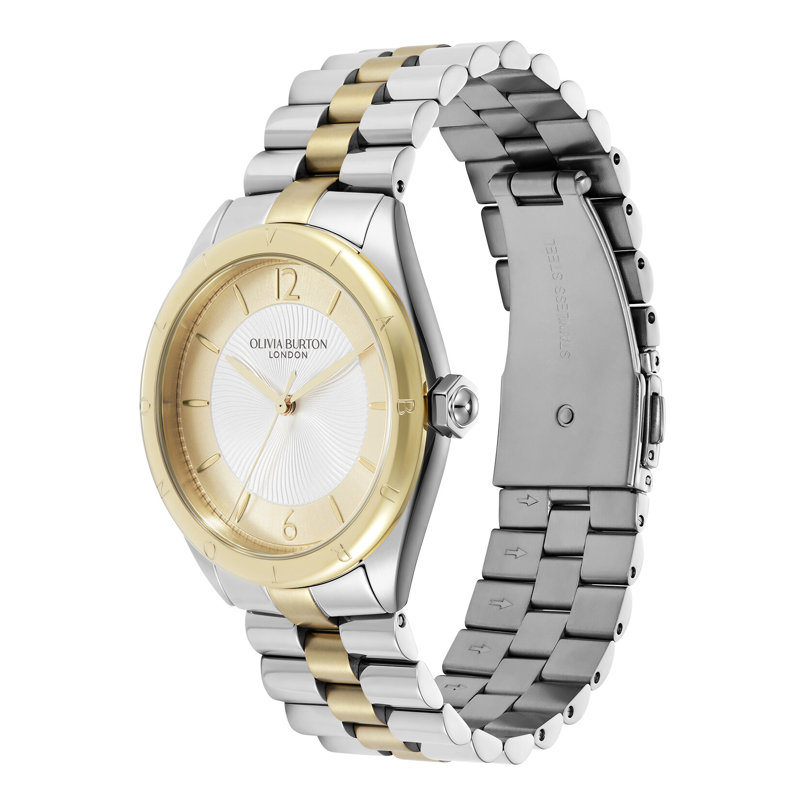 36mm Swirled White & Two Tone Bracelet Watch
