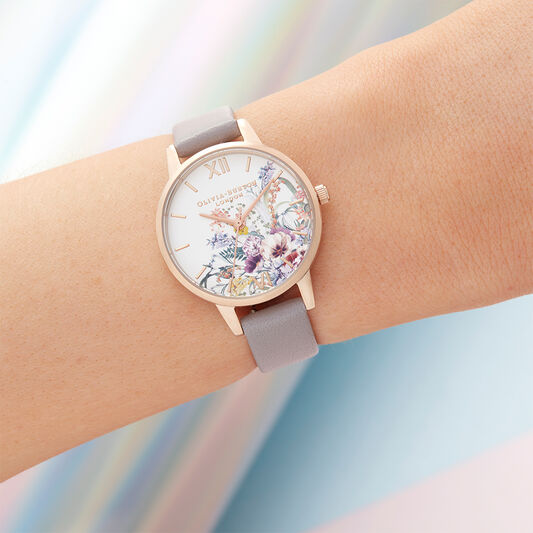 Enchanted Garden Gray Lilac & Pale Rose Gold