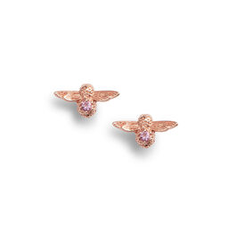 Celebration Stones Celebration Bee Studs Rose Gold & Amethyst (February)