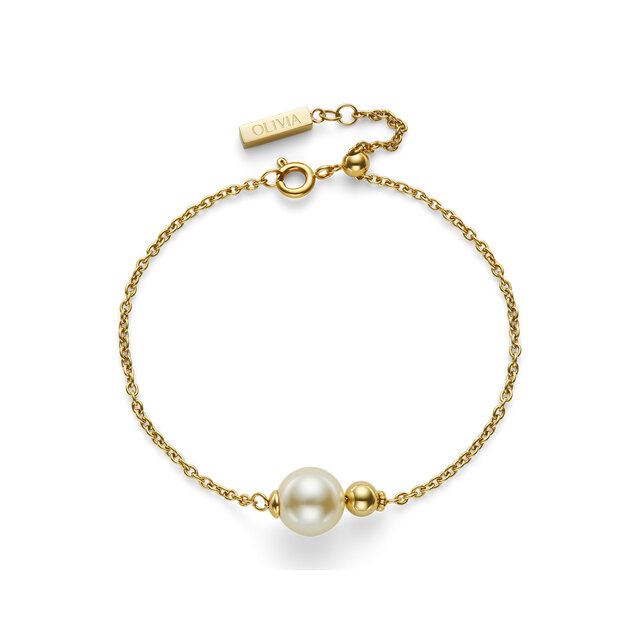 Modern Cream Pearl Gold Plated Bracelet