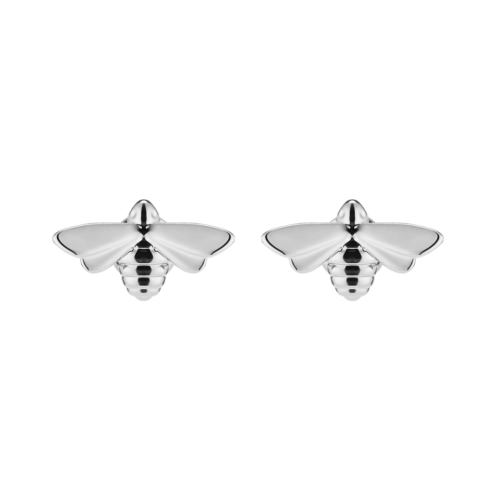 Honey Bee Silver Tone Stud Earrings