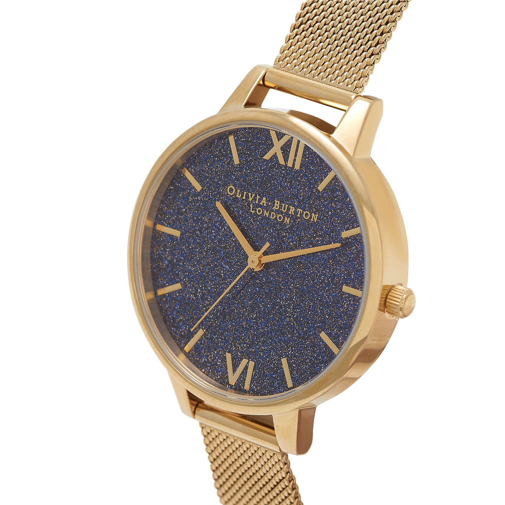 34mm Navy & Gold Mesh Watch