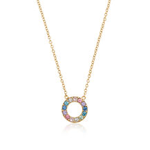 Gold Rainbow Halo Necklace