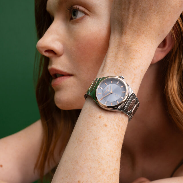 34mm Lustre Chalk Blue & Two Tone Bracelet Watch