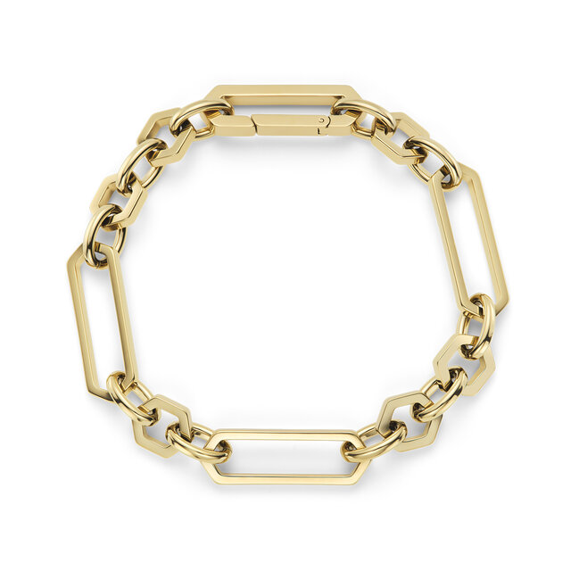Hex Link Gold Plated Bracelet