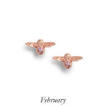 Celebration Bee Studs Rose Gold & Amethyst