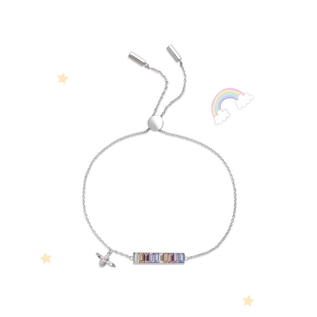 Rainbow Bee Silver Bracelet