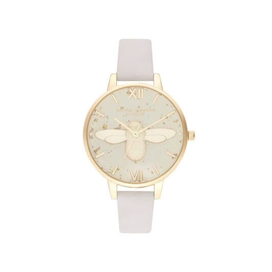 Celestial 3D Bee, Pearl Pink & Gold