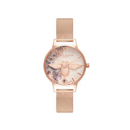  Watercolour Florals Rose Gold Mesh 