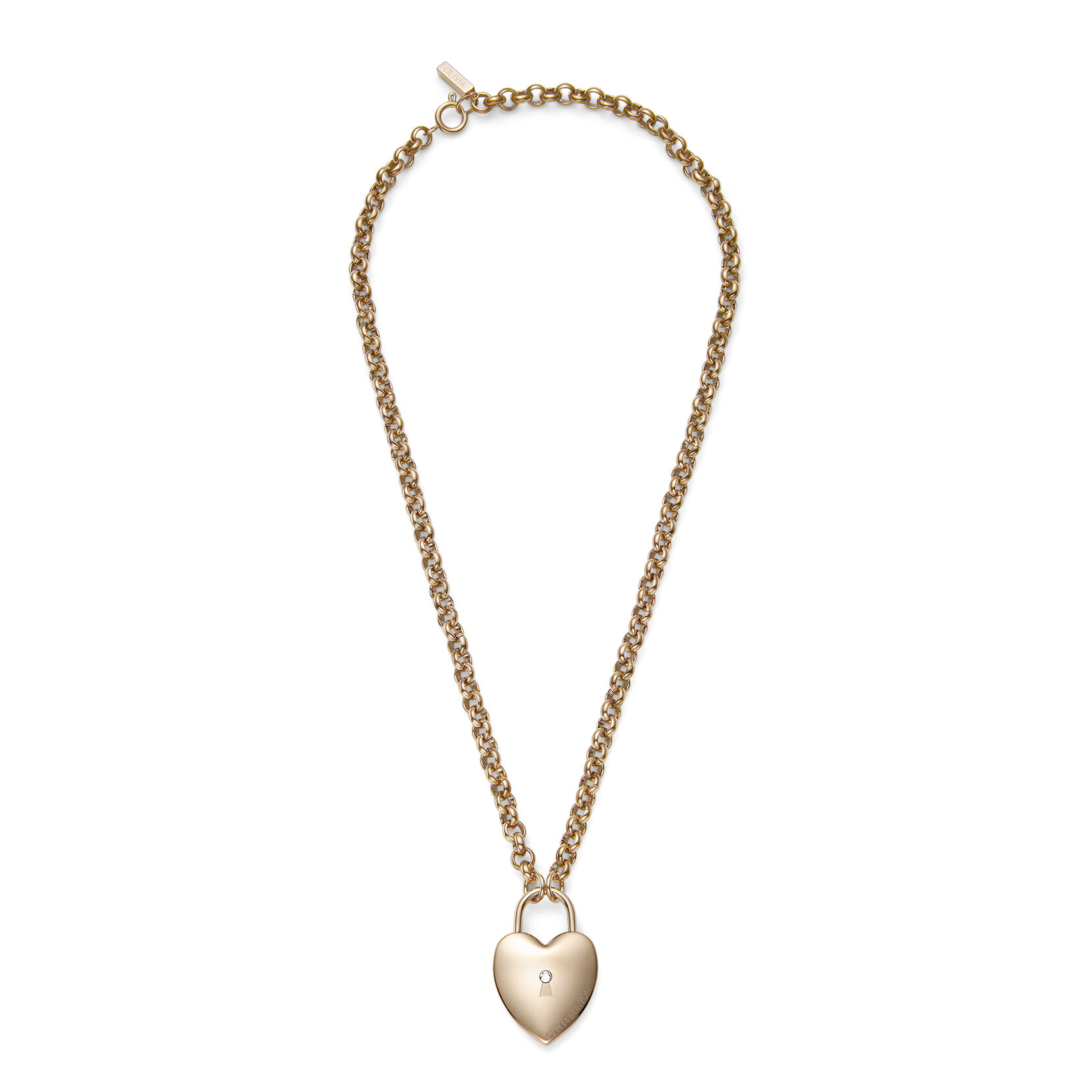Locked Heart Rose Gold Plated Pendant Necklace