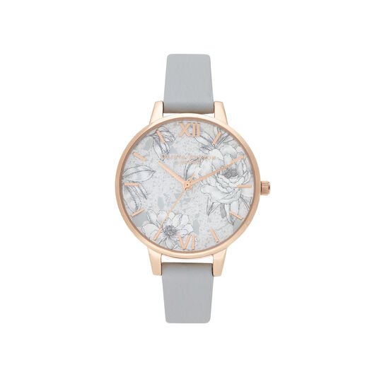 Terrazzo Florals Eco Light Gray & rose Gold