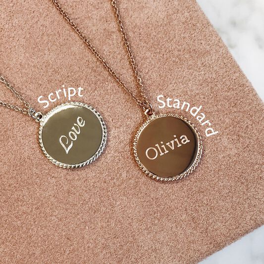 Engravables Disc Necklace Rose Gold