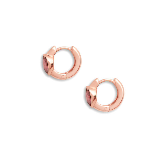 Heart Huggie Hoop Antique Pink & Rose Gold