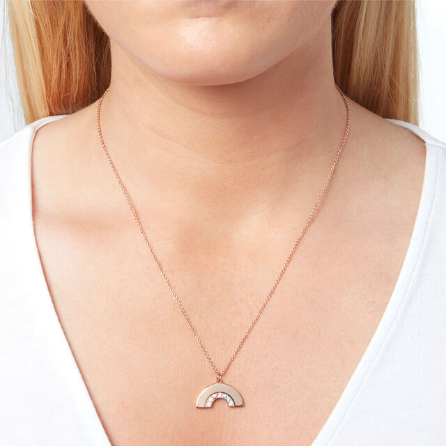 Rainbow Necklace Rose Gold