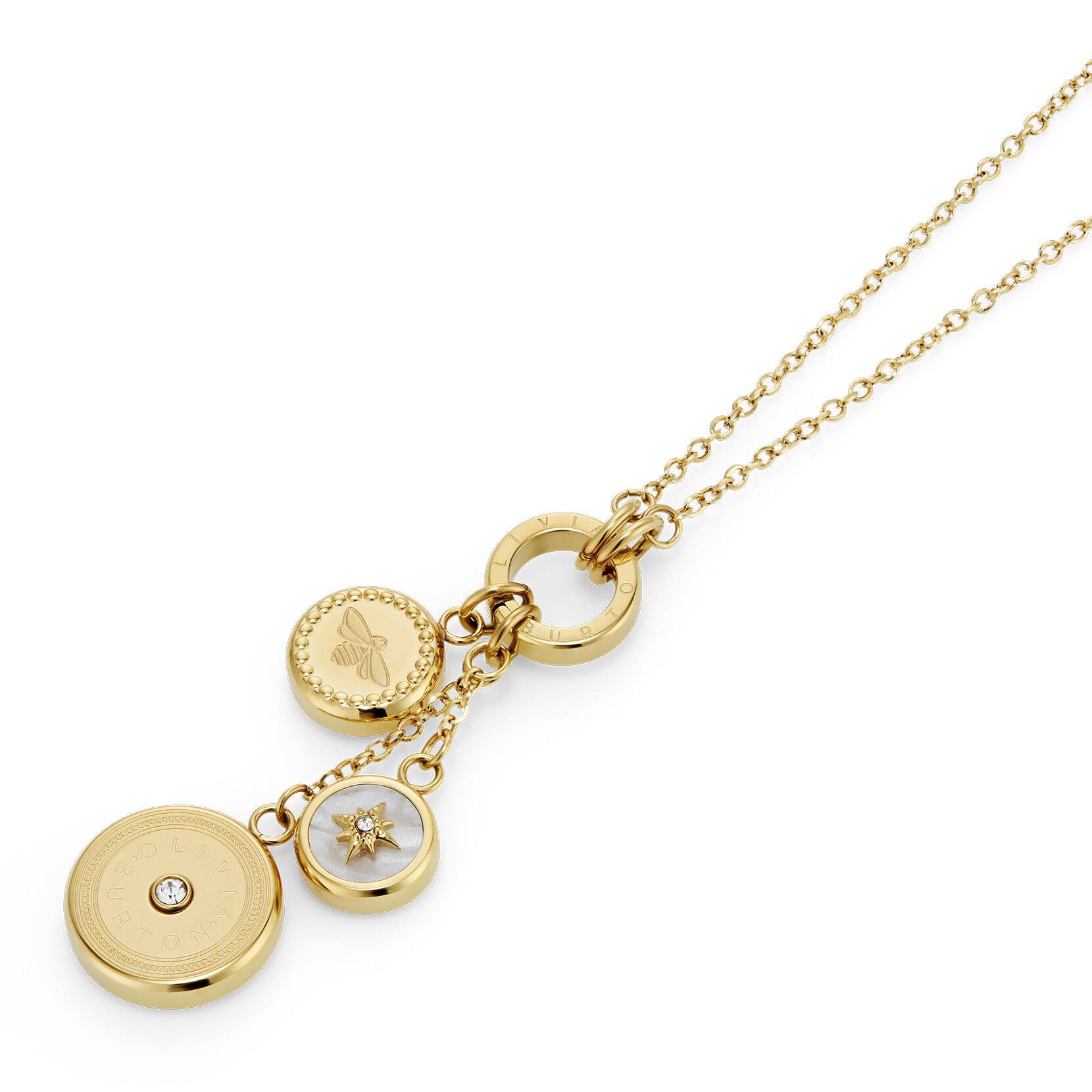 Bee and North Star Gold Plated Charm Necklace