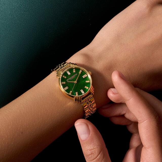 30mm Emerald & Gold Bracelet Watch