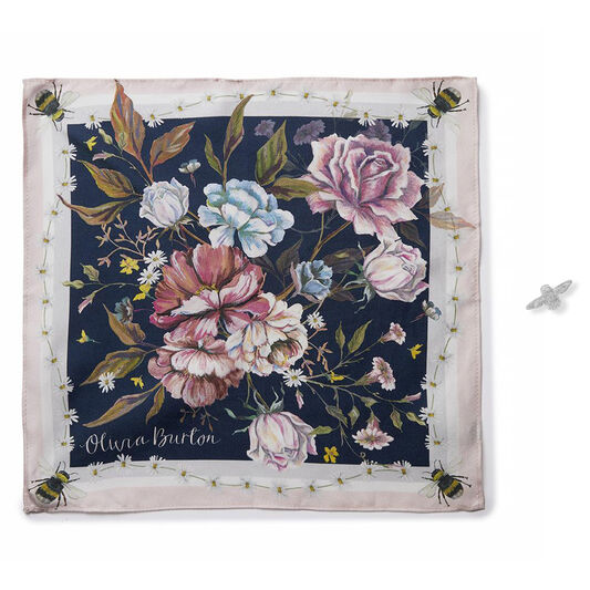 Pocket Square and Bee Pin Gift Set