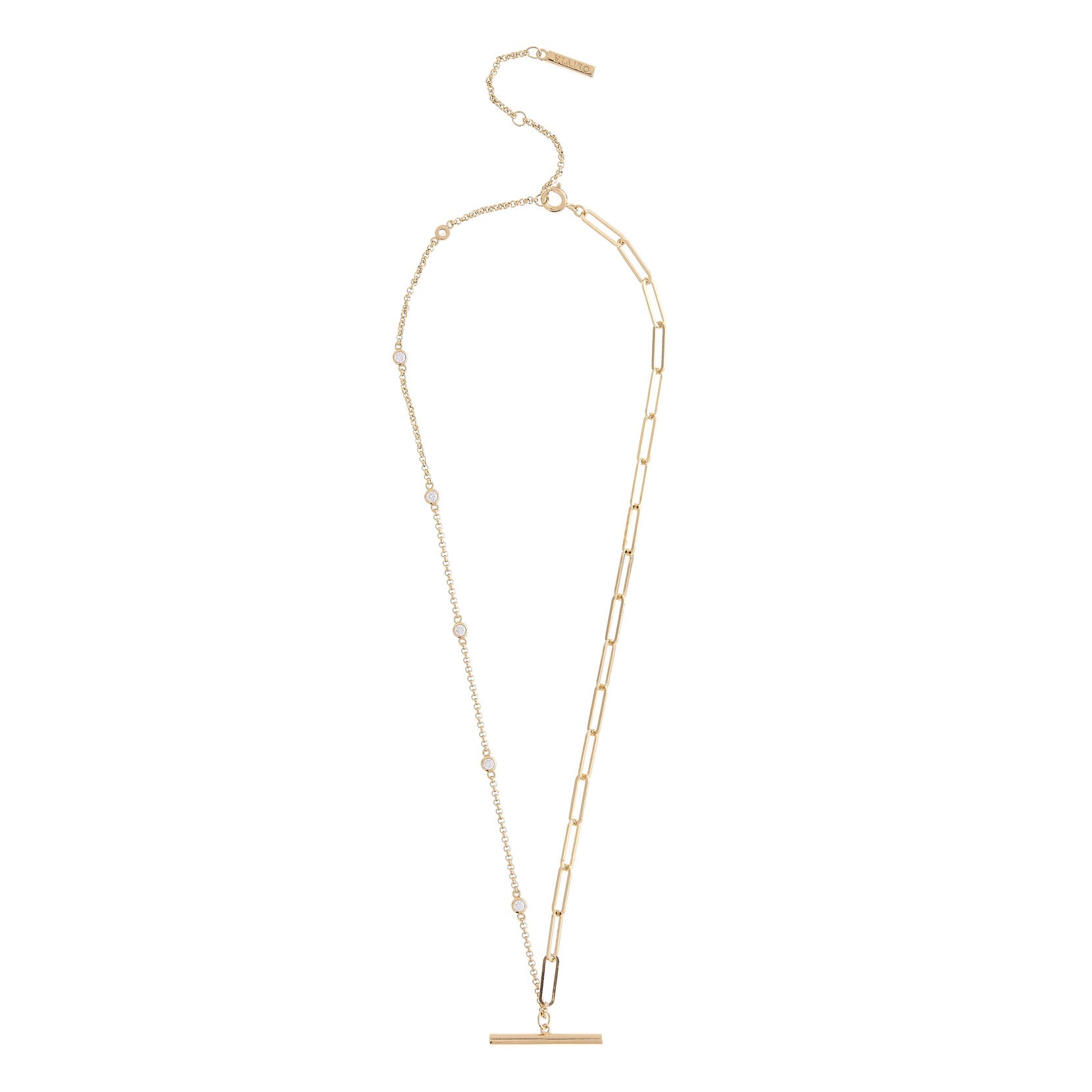 Gold Mismatch Tbar Necklace