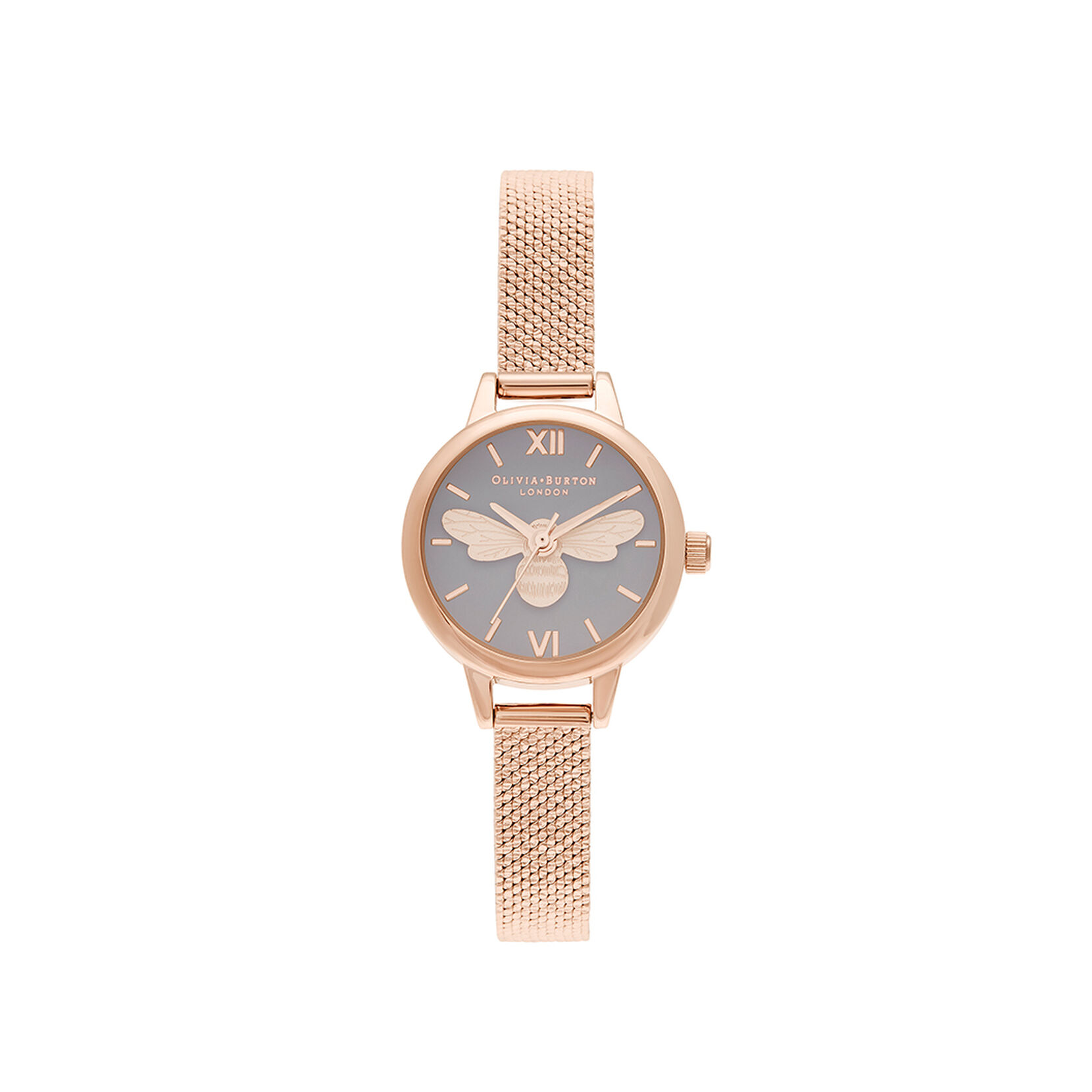 23mm Grey & Rose Gold Mesh Watch & Bracelet Gift Set