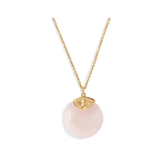 Semi Precious Necklace Gold & Rose Quartz