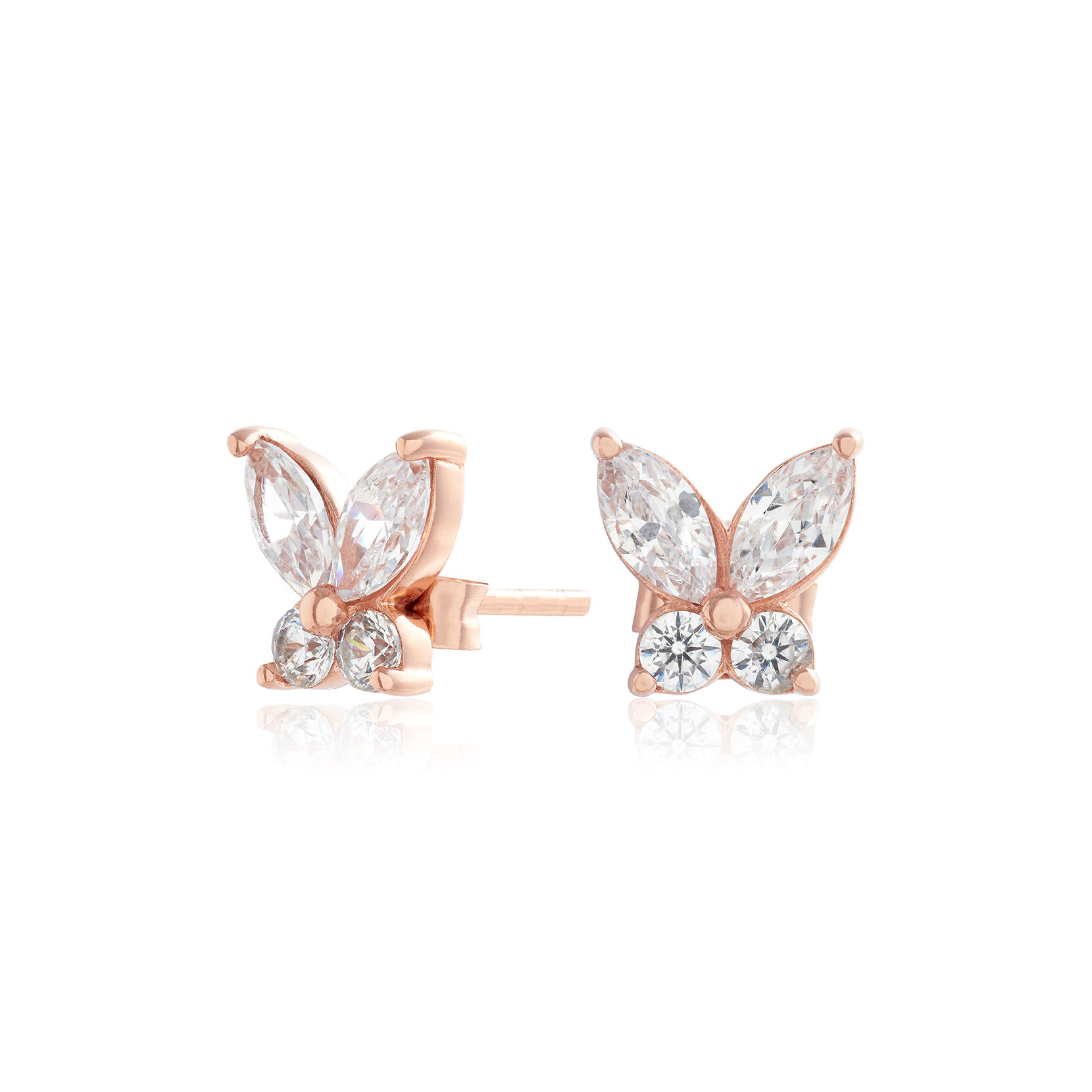 Rose Gold Marquise Stud Earrings