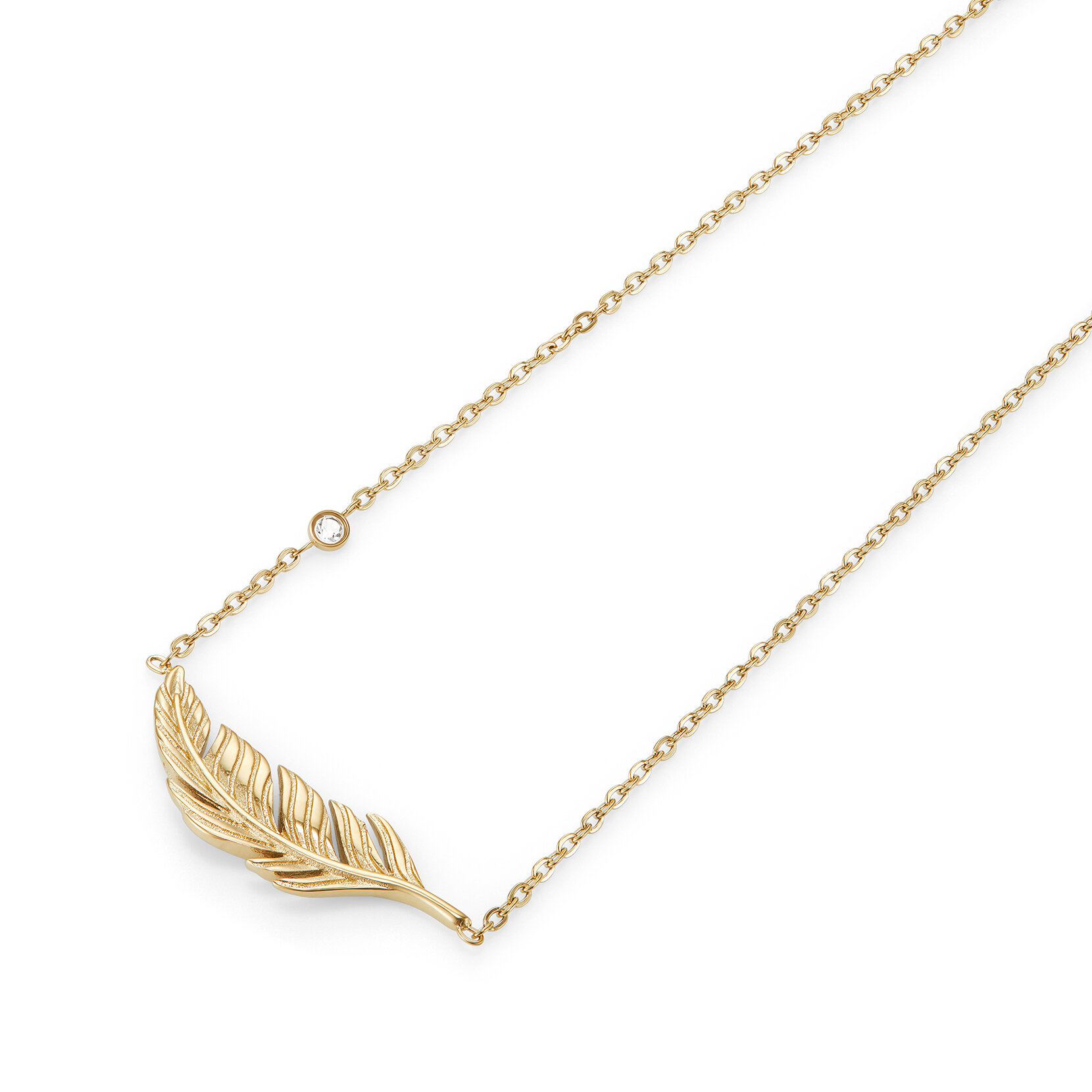 Feather Gold Plated Necklace