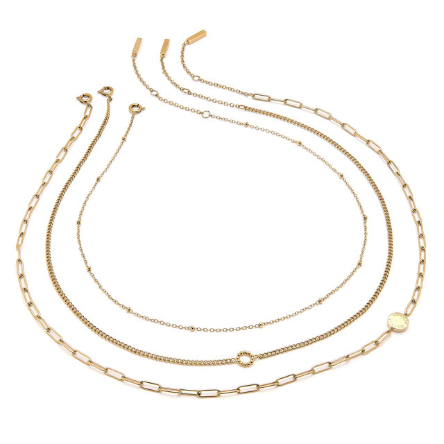 Illusion Gold Stacking Necklace Set