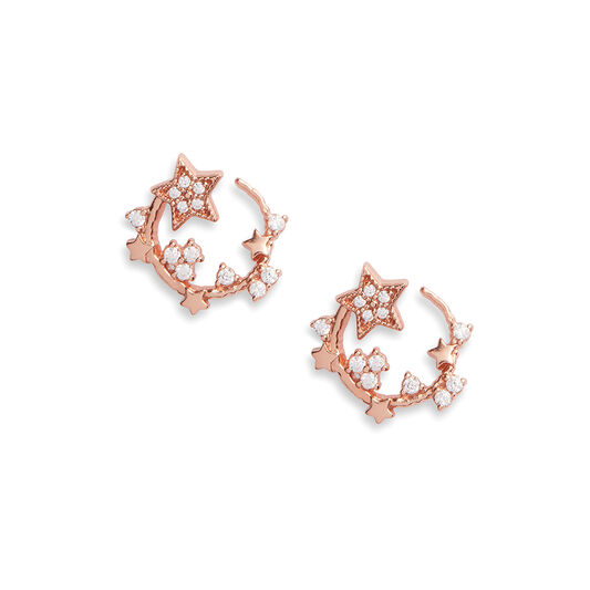 Celestial Swirl Hoops Rose Gold