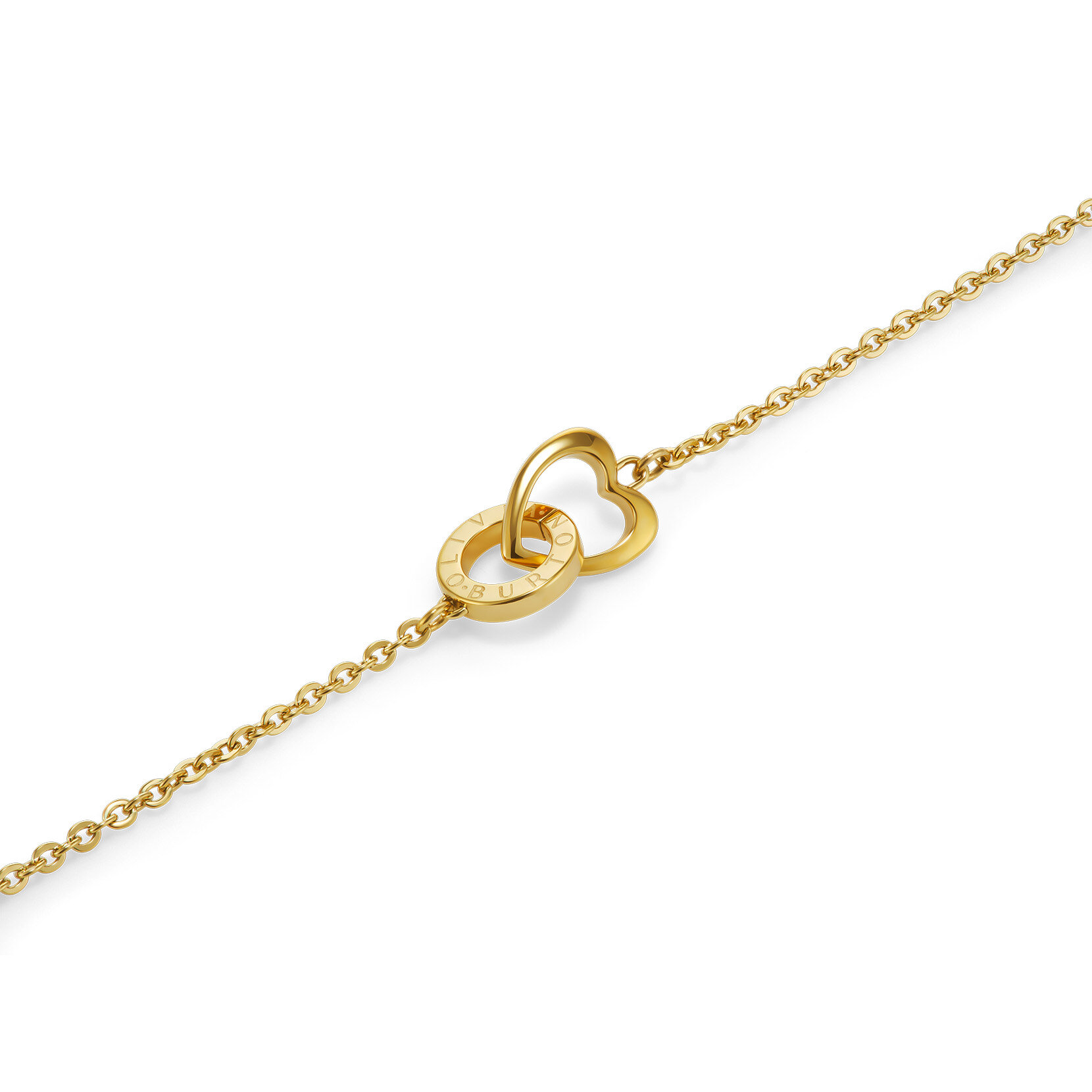 Kindred Interlink Heart Gold Plated Bracelet