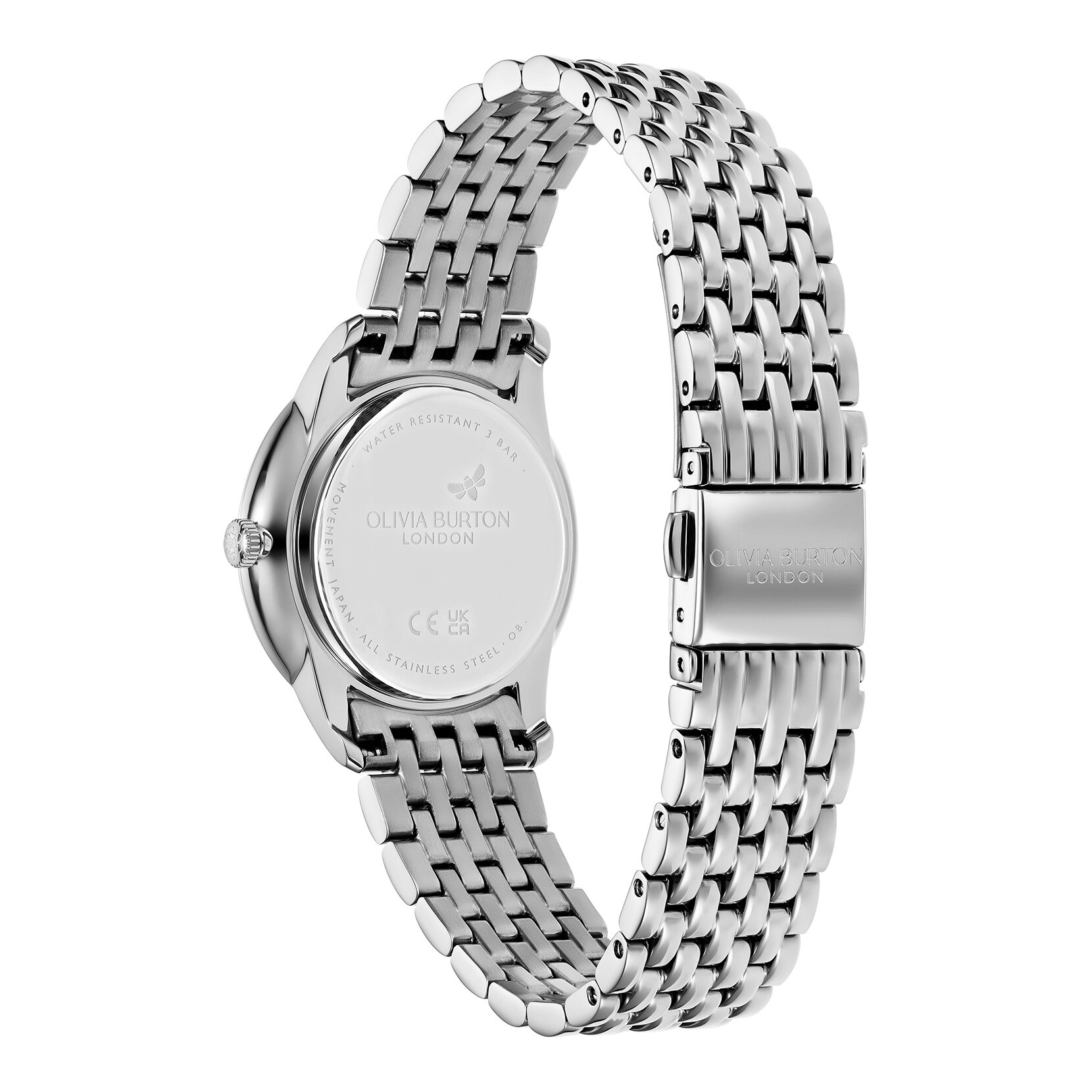 Olivia Burton London Stainless Steel?FINAL PRICE Signature 35mm Butterfly Ultra Slim Silver Mesh Watch  main image 2