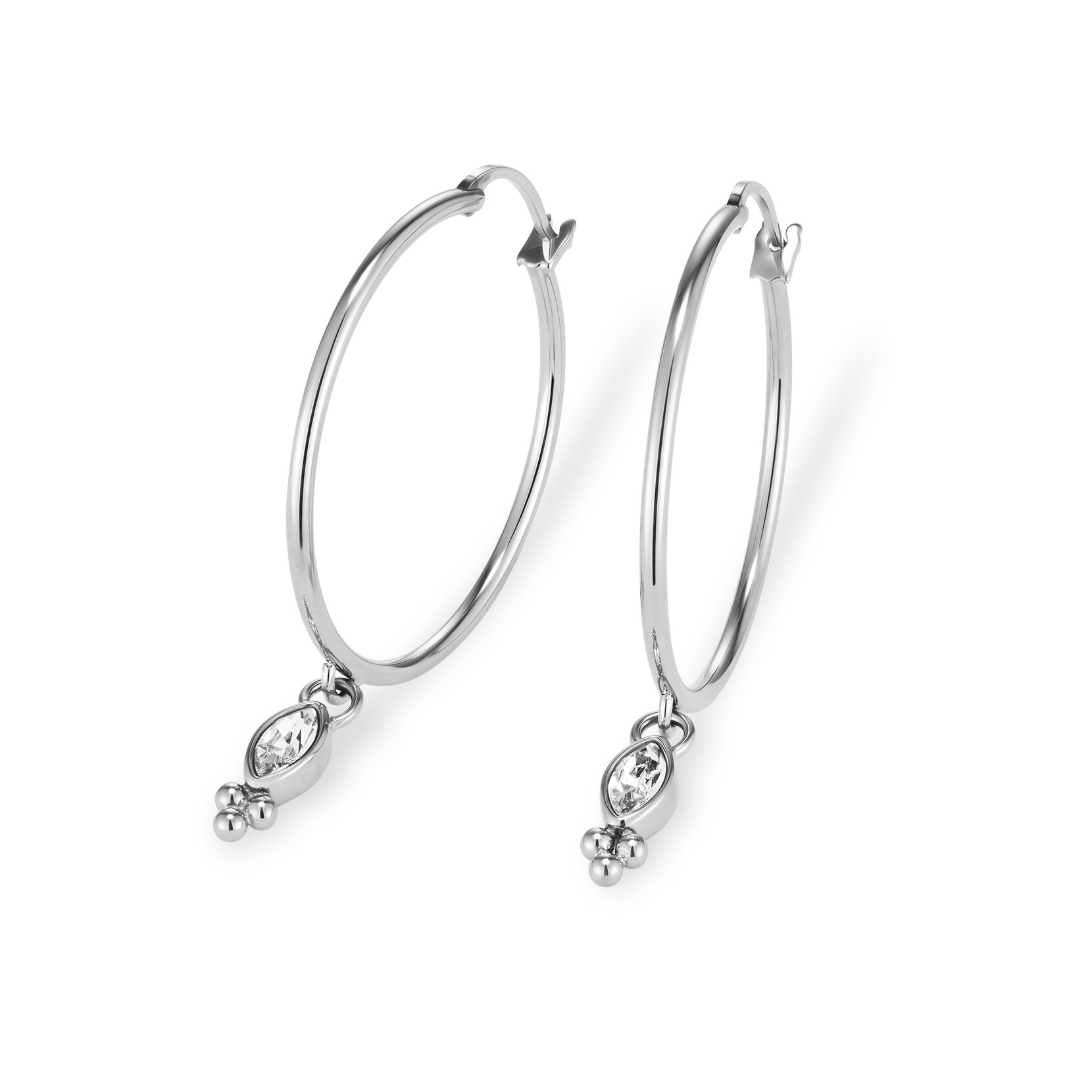 Dainty Silver Tone Hoop Earrings