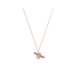  Pearl Bee Pendant Necklace Rose Gold 