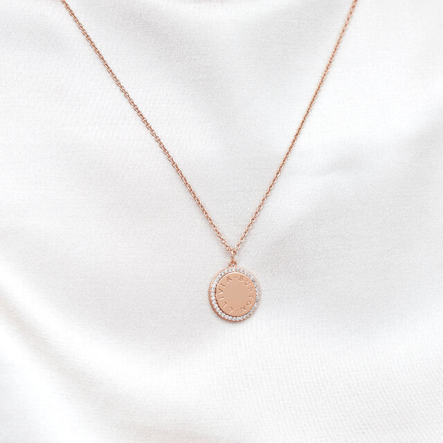 Bejewelled Classics Disc Rose Gold Necklace