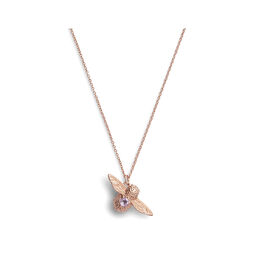 Bejewelled Bee Necklace Rose Gold & Amethyst