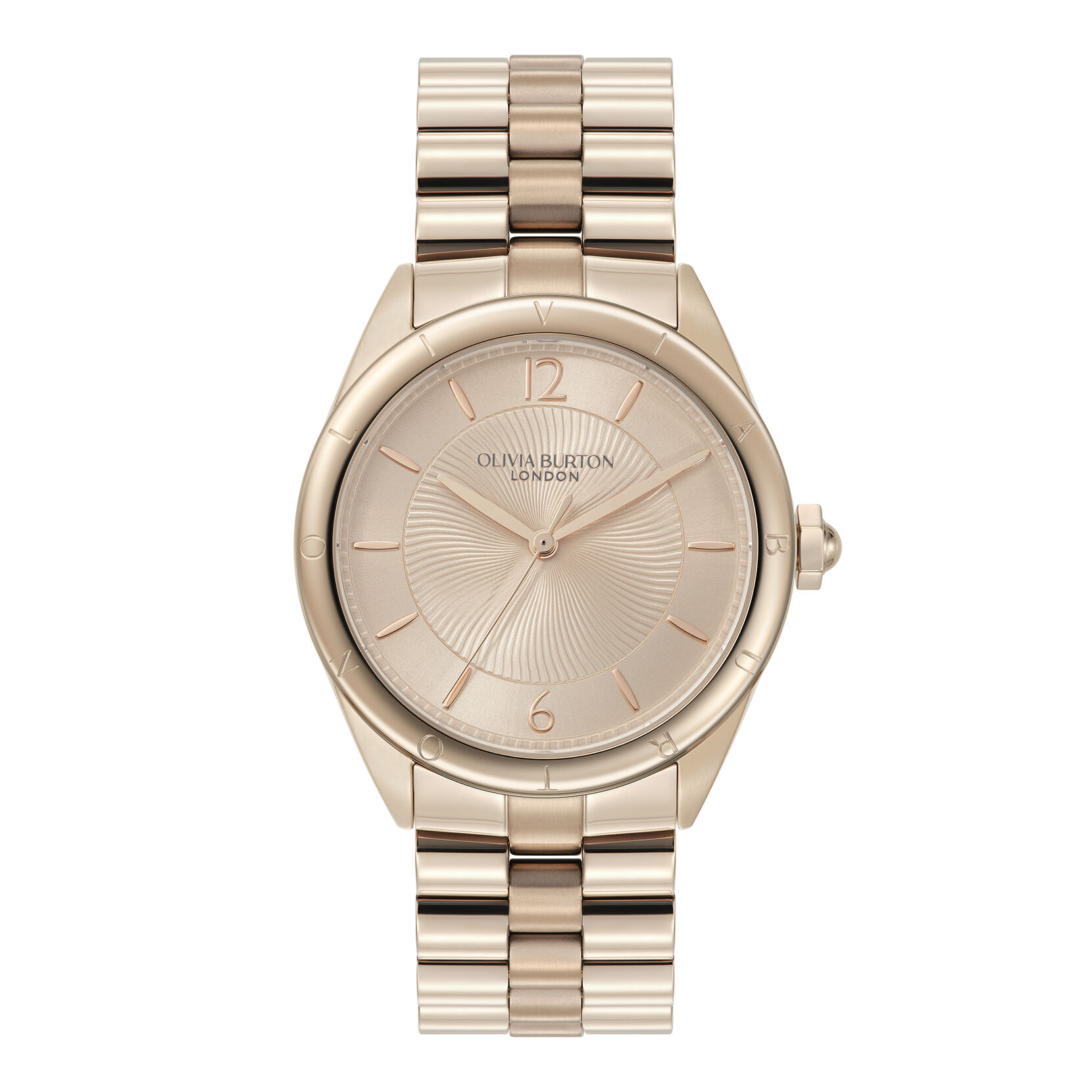 Sports Luxe 36mm Swirled Rose Gold Bracelet Watch | Olivia Burton