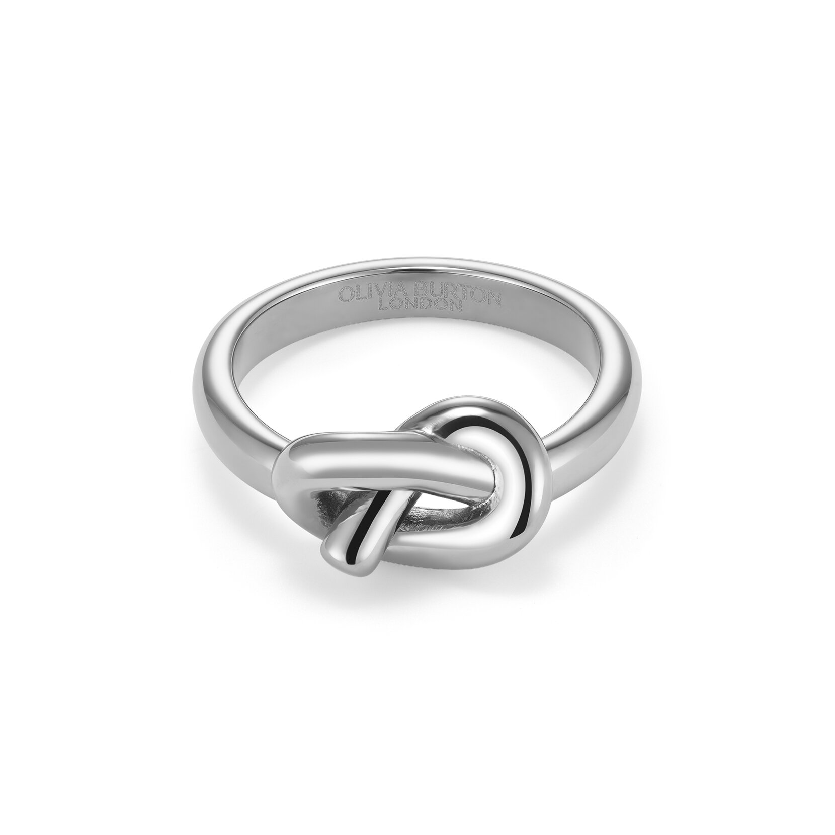Lover's Knot Silver Tone Ring S