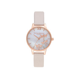 Dancing Dragonfly Blush Faux MOP Dial, Pearl Pink & Rose Gold
