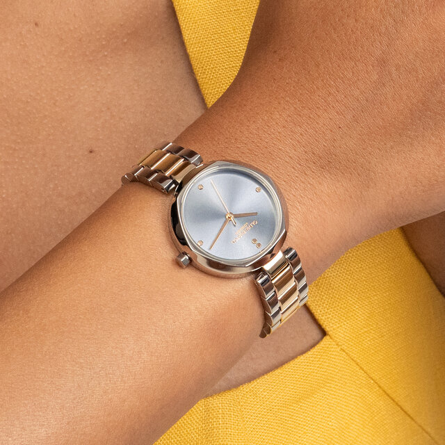 32mm Dimension T-Bar Chalk Blue & Two Tone Bracelet Watch