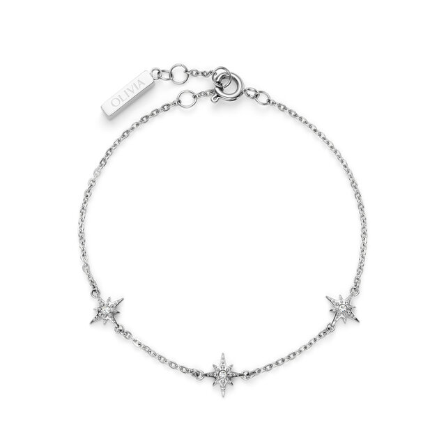 Ever Stacked North Star Silver Tone Stacking Bracelet