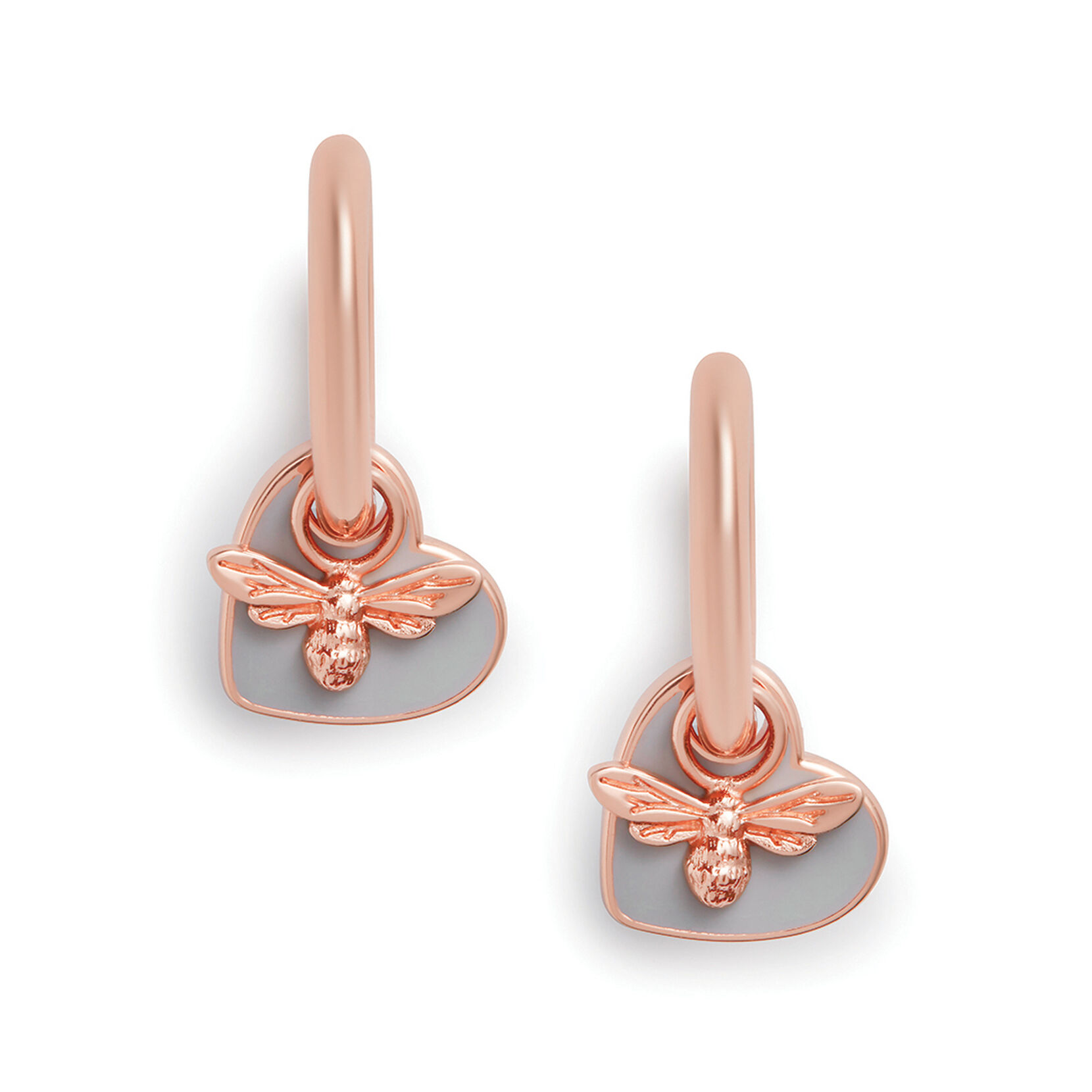 Rose Gold Heart Huggie Hoops