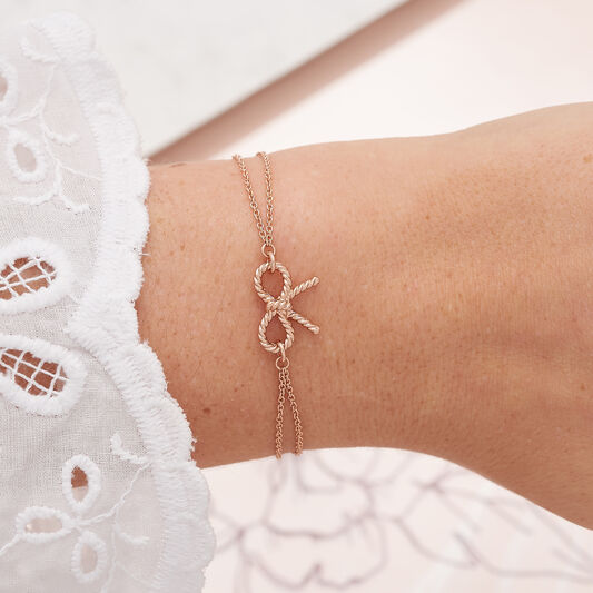Vintage Bow Chain Bracelet Rose Gold