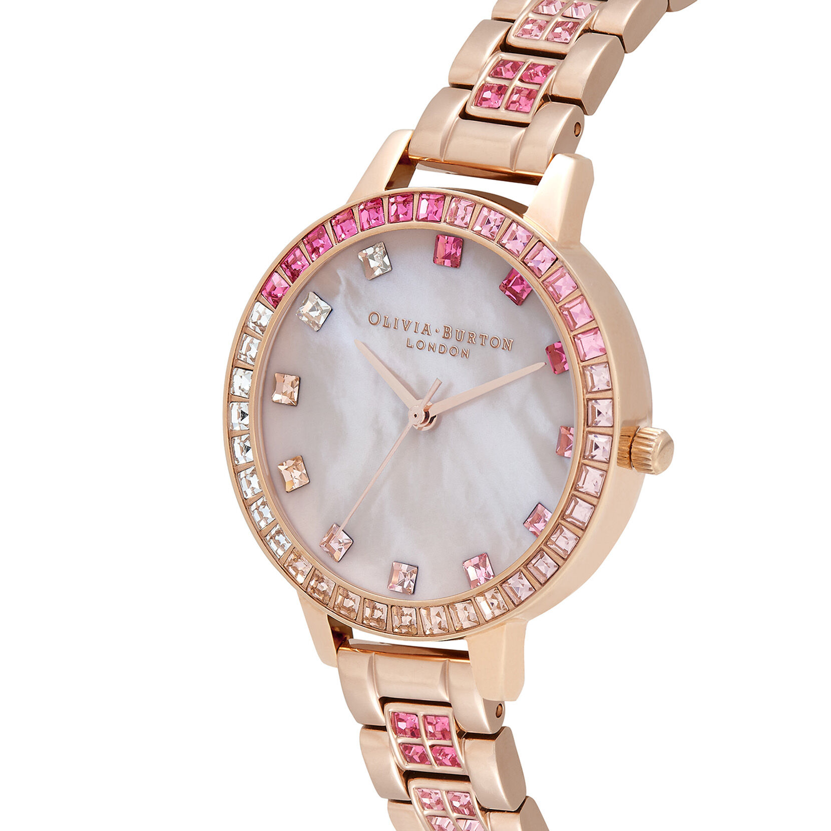 Treasure Demi Dial, Pink Ombré Crystal & Rose Gold Bracelet Watch