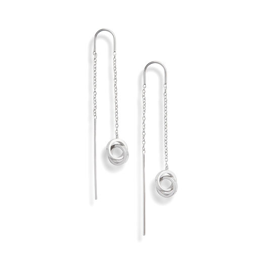 Interlink Threader Earings Silver