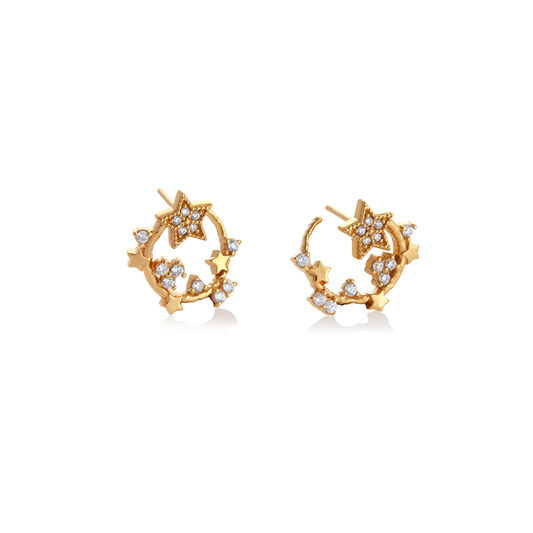 Celestial Swirl Hoops Gold